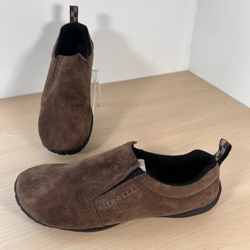 Merrell Jungle Moc Women 11 Brown Gunsmoke Suede Vibram Slip On Shoes J48396